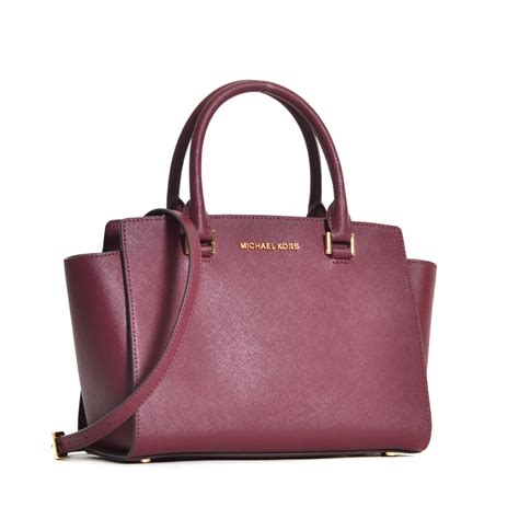 michael kors selma medium top zip satchel merlot|MICHAEL Michael Kors Selma Medium Satchel .